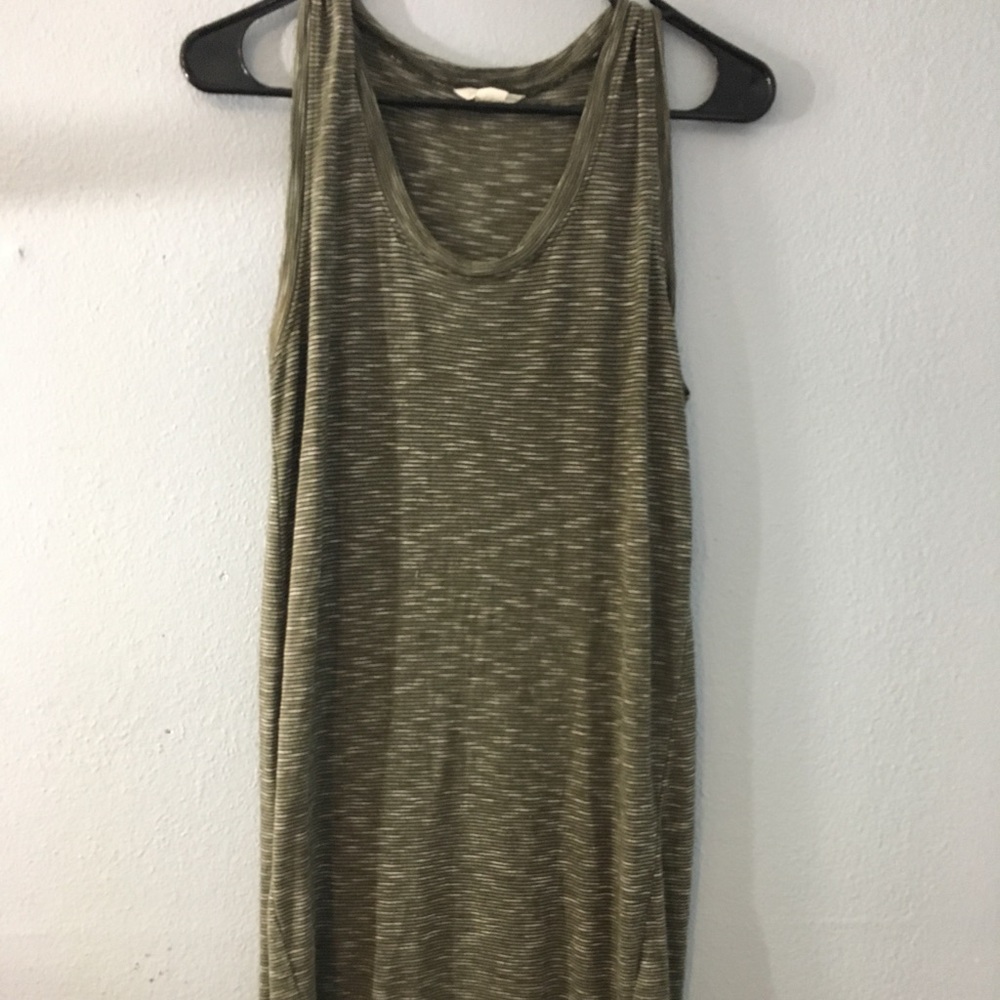 Olive Striped Tank Dress